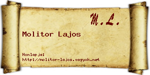 Molitor Lajos névjegykártya